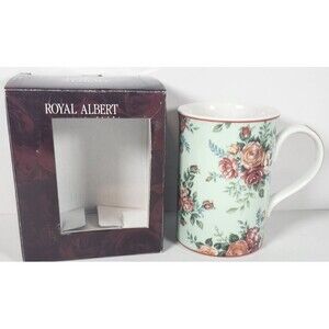 Royal Albert The Bronte Collection Charlotte Mug 2003 Green Floral NIB